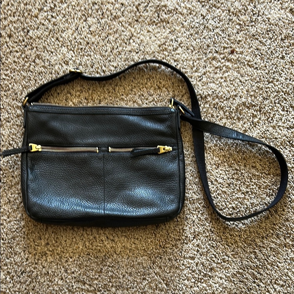 Black Leather Crossbody Bag
